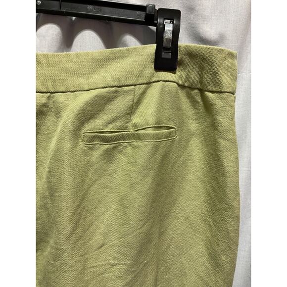 Emma James Dress Pants Size 14 Wide Leg Light Green Linen Blend Small Hem Flaw - Picture 6 of 6